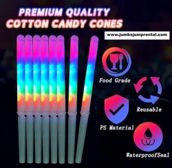 GLOW3 1752861893 LED Cotton Candy Cones 6 Pk