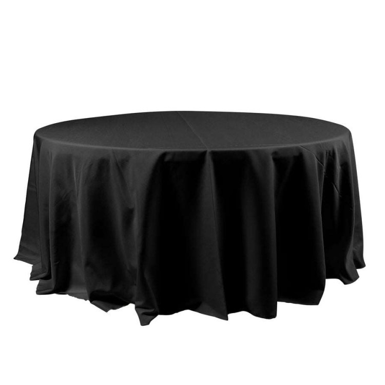 120 Black Round Table Linen Polyester