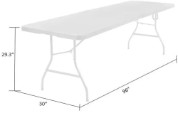 8 foot table dimensions with drawing20specs 1773774315 Table Set up & Takedown Service